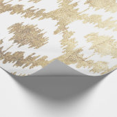 Matig wit, met de hand getrokken ikatroon voor gou cadeaupapier (Hoek)
