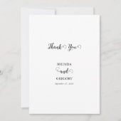 Matig witboek en zwart-witpaar koppelen foto-bruil bedankkaart (Voorkant)