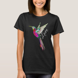 Matig witboek Vrede kleurrijke Hummingbird T-shirt