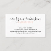 Matig witte en perzikhaar-stylisch script visitekaartje (Achterkant)