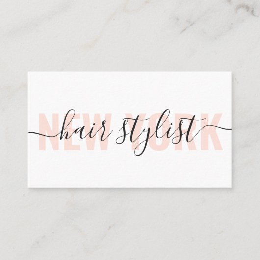 Matig witte en perzikhaar-stylisch script visitekaartje (Voorkant)