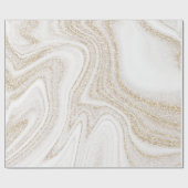 Matig witte marmer glitter cadeaupapier (Vlak)