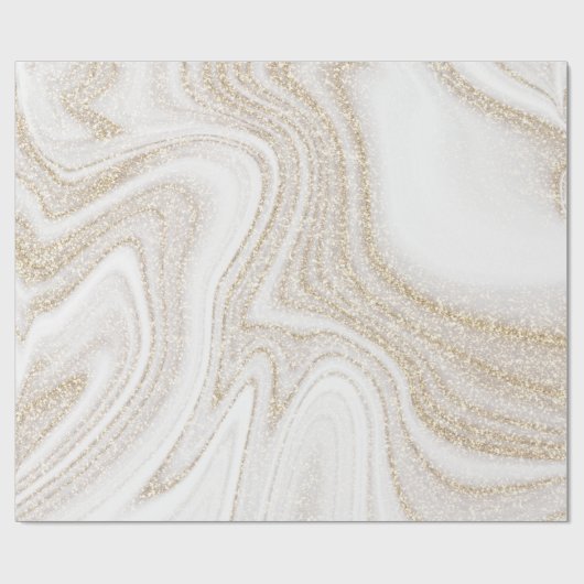 Matig witte marmer glitter cadeaupapier (Vlak)