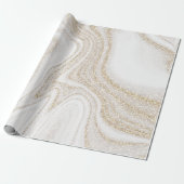 Matig witte marmer glitter cadeaupapier (Uitgerold)