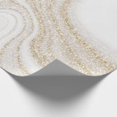 Matig witte marmer glitter cadeaupapier (Hoek)