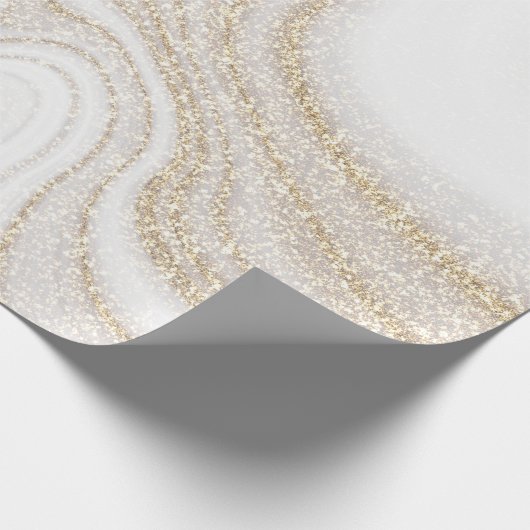 Matig witte marmer glitter cadeaupapier (Hoek)