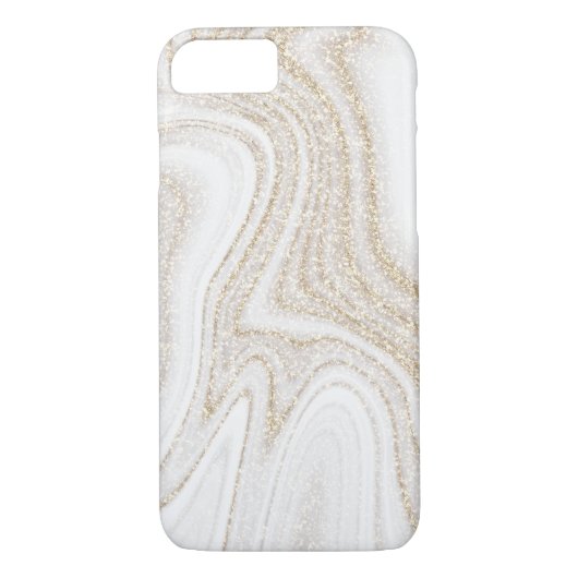 Matig witte marmer glitter Case-Mate iPhone case (Achterkant)