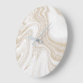 Matig witte marmer glitter grote klok (Hoek)