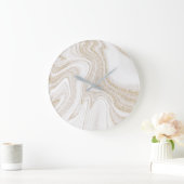 Matig witte marmer glitter grote klok (Huis)