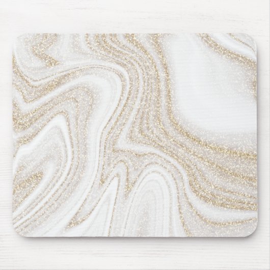 Matig witte marmer glitter muismat (Voorkant)