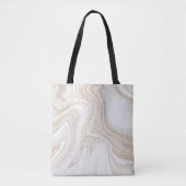 Matig witte marmer glitter tote bag (Voorkant)