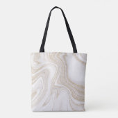 Matig witte marmer glitter tote bag (Achterkant)