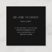 Matig witte marmer glitter vierkante visitekaartje (Achterkant)