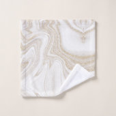 Matig witte marmer met goudglitter bad handdoek (Wasdoekje)