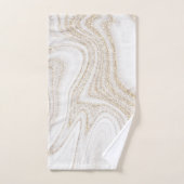 Matig witte marmer met goudglitter bad handdoek (Handdoek)