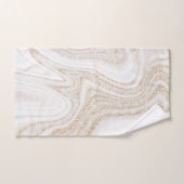 Matig witte marmer met goudglitter bad handdoek (Handdoek)