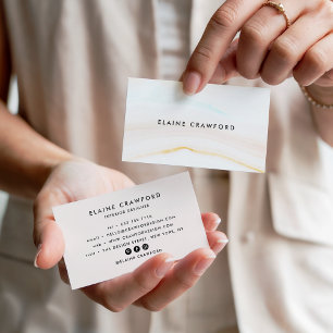 Matig zacht pastel met zwarte roze marmer-patroon visitekaartje