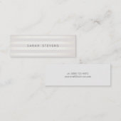 Matig zilver dun van witte gestreept zalonspa mini visitekaartje (Voorkant / Achterkant)
