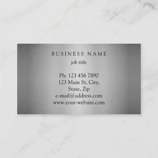 Matig zilver Minimale zijde Wit Visitekaartje (Achterkant)