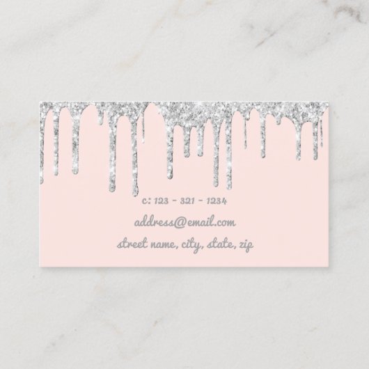 Matig  zilverglitter drijft mest visitekaartje (Achterkant)