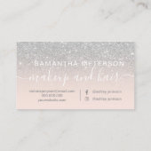 Matig zilverglitter ombre blush make-up hair visitekaartje (Achterkant)