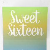 Matig zoete 16-gele regenboogombre 2-toon drieluik uitnodiging (Binnenzijde eerst)