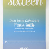 Matig zoete 16-gele regenboogombre 2-toon drieluik uitnodiging (Binnenkant midden)