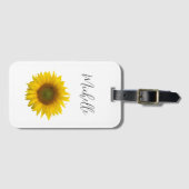 Matig zonnebloem, aangepast elegant script bagagelabel (Voorkant (horizontaal))