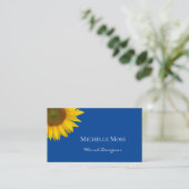 Matig zonnebloem Blauw Visitekaartje (Staand voorkant)
