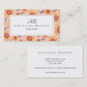 Matig zonnebloem Blush Roze Visitekaartje (Voorkant / Achterkant)