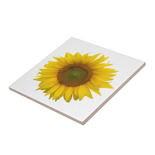 Matig Zonnebloem Eenvoudig Rustisch Tegeltje (Zijkant)