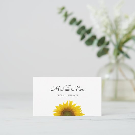 Matig zonnebloem Rustisch Visitekaartje (Staand voorkant)
