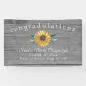 Matig zonnebloemafstuderen Rustic Grey Wood Spandoek (Horizontaal)