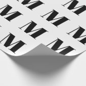 Matig zwart, aangepast initiaal monogram cadeaupapier (Hoek)