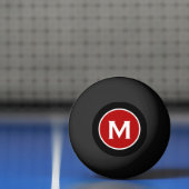 Matig zwart Classic Red Monogram Pingpongbal (Net)