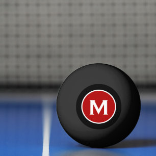 Matig zwart Classic Red Monogram Pingpongbal