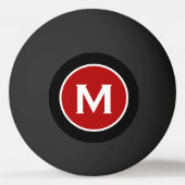 Matig zwart Classic Red Monogram Pingpongbal (Achterkant)