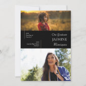 Matig zwart dan/nu Afstuderen kondiging Kaart (Voorkant)