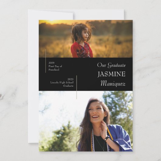 Matig zwart dan/nu Afstuderen kondiging Kaart (Voorkant)