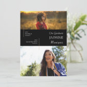 Matig zwart dan/nu Afstuderen kondiging Kaart (Staand voorkant)