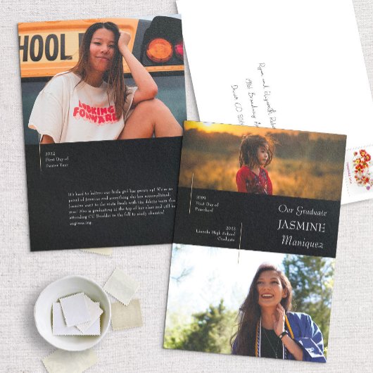 Matig zwart dan/nu Afstuderen kondiging Kaart