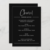 Matig zwart Drink flatmenu Menu (Voorkant / Achterkant)