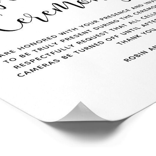 Matig, zwart en wit, niet-aangesloten ceremoniebor poster (Hoek)