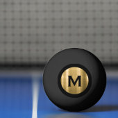 Matig zwart geborsteld Gold Classic Monogram Pingpongbal (Net)