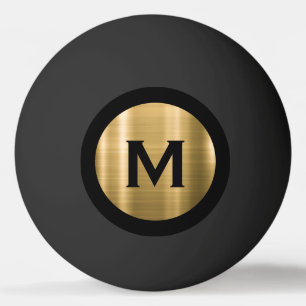 Matig zwart geborsteld Gold Classic Monogram Pingpongbal