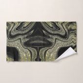 Matig zwart geel abstract marmerpatroon bad handdoek (Handdoek)