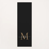 Matig zwart goudmonogram elegant eminine-script yogamat (Voorkant)