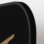 Matig zwart goudmonogram script pickleball paddle (Links Detail)