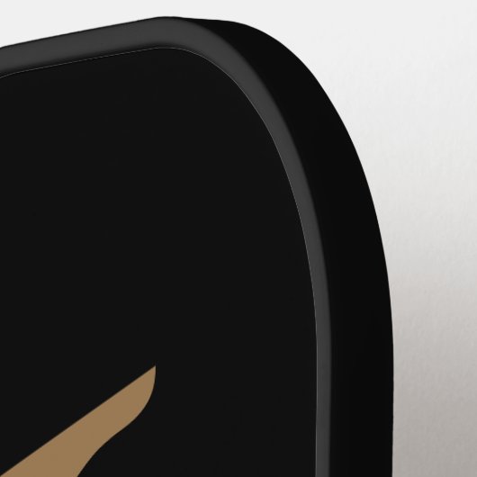 Matig zwart goudmonogram script pickleball paddle (Links Detail)