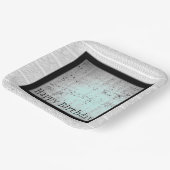 Matig zwart grijs en wit papieren bordje (Gebogen)